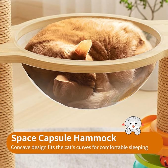 Livara Wooden Multi-Level Cat Tree Tower - Pet Comfort, Plush Textures, Scratching Posts