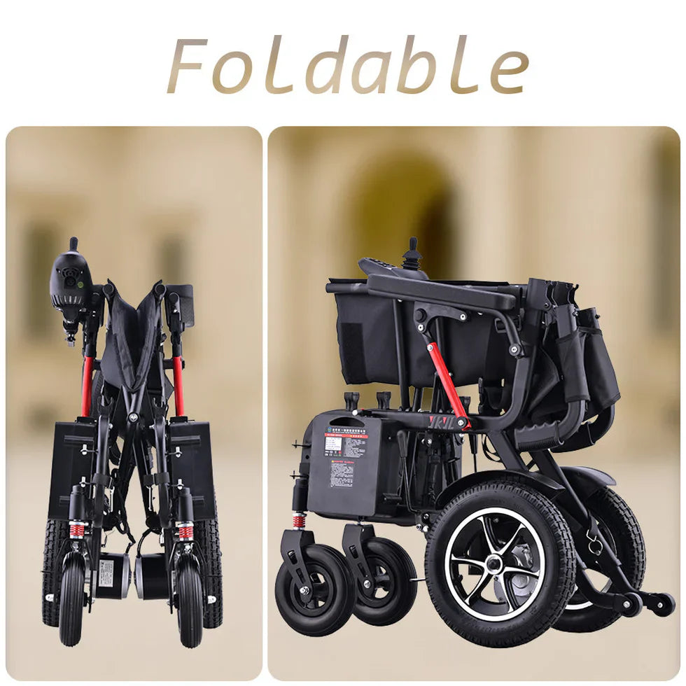 Livara Foldable Lithium Electric Wheelchair - Compact Travel, Dual 250W Motors, 100kg Capacity