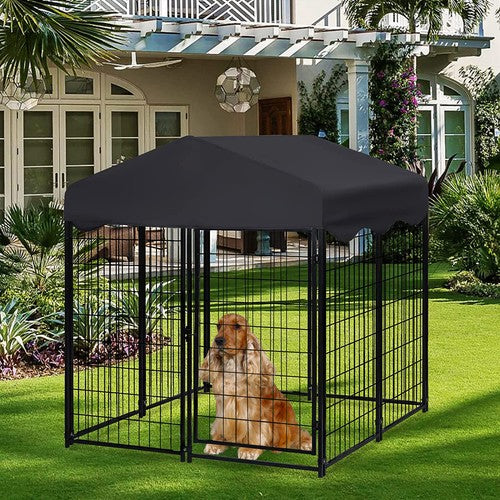 Livara Lockable Wire Dog Kennel - Indoor & Outdoor, Waterproof Roof