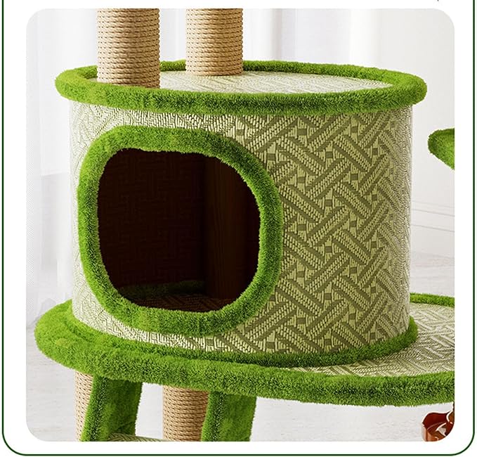 Livara Multi-Level Cat Tree Tower - Pet Comfort, Turntable Platform, Density Board