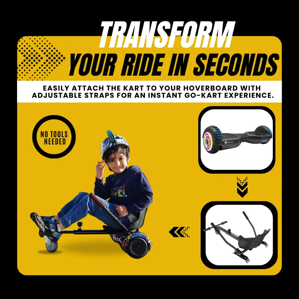 Elektra Universal Hoverkart Conversion Kit - Kids & Beginners, Fits 6/8/10-inch