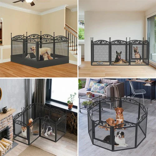 Livara 8-Panel Metal Dog Whelping Pen - Indoor & Outdoor, Waterproof Mat