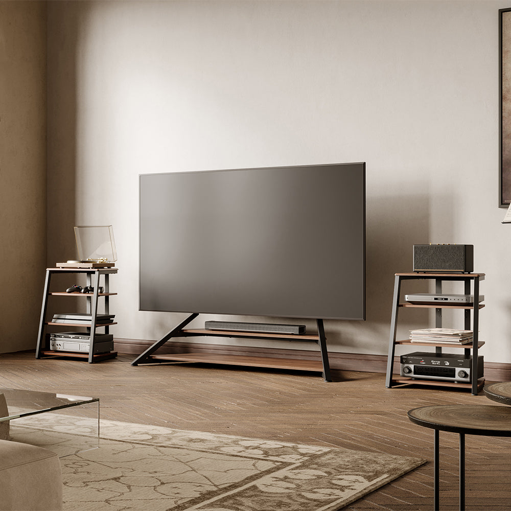 Livara 4-Tier Audio Rack - Modern Living Room, Adjustable Shelves, Cable Management