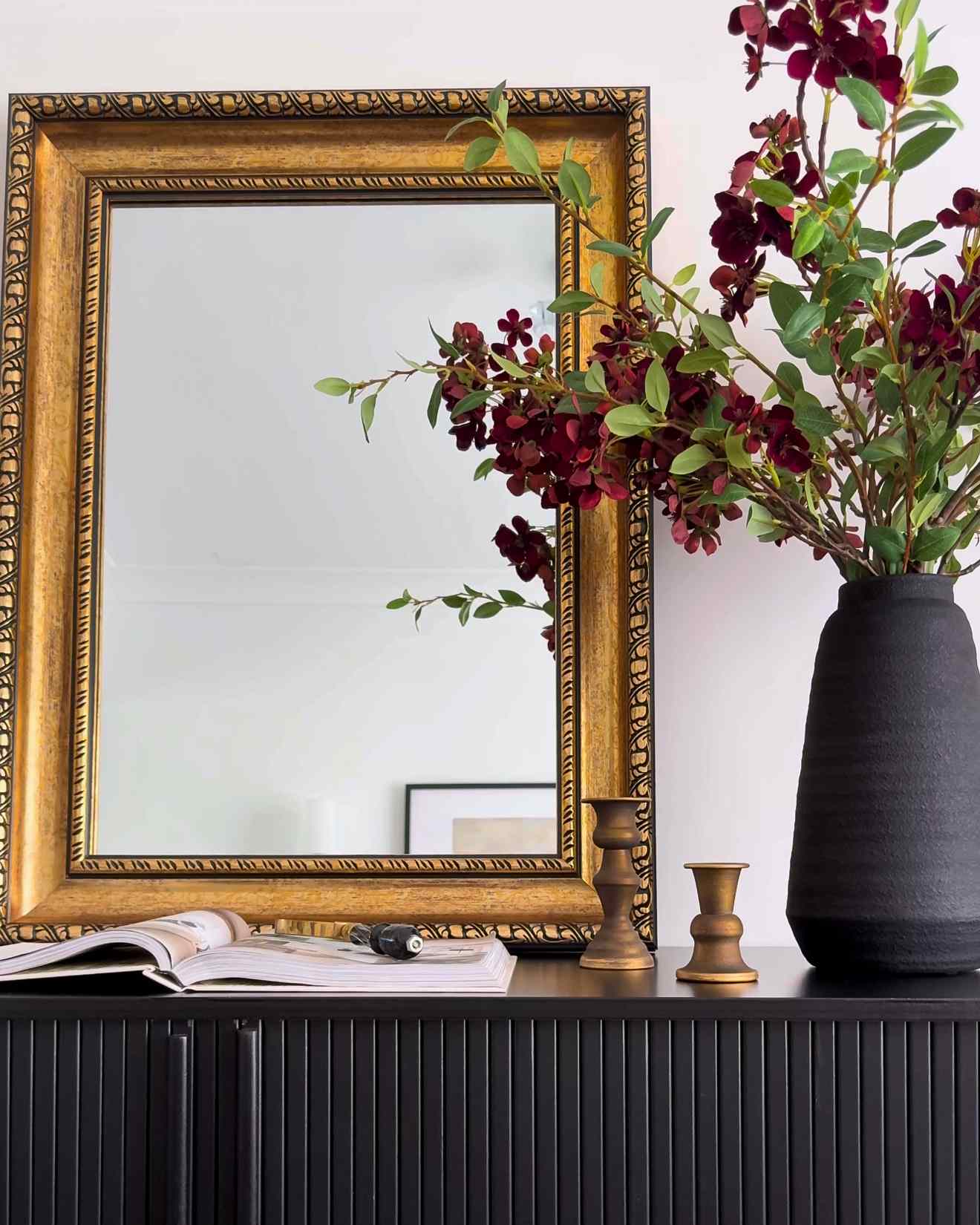 Livara Antique Gold Ornate Full-Length Mirror - Modern Decor, Detailed Frame