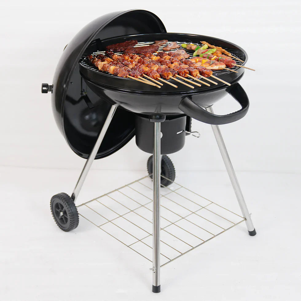 Livara Lightweight Portable Charcoal Grill - Camping & Travel, Black Enamel Lid