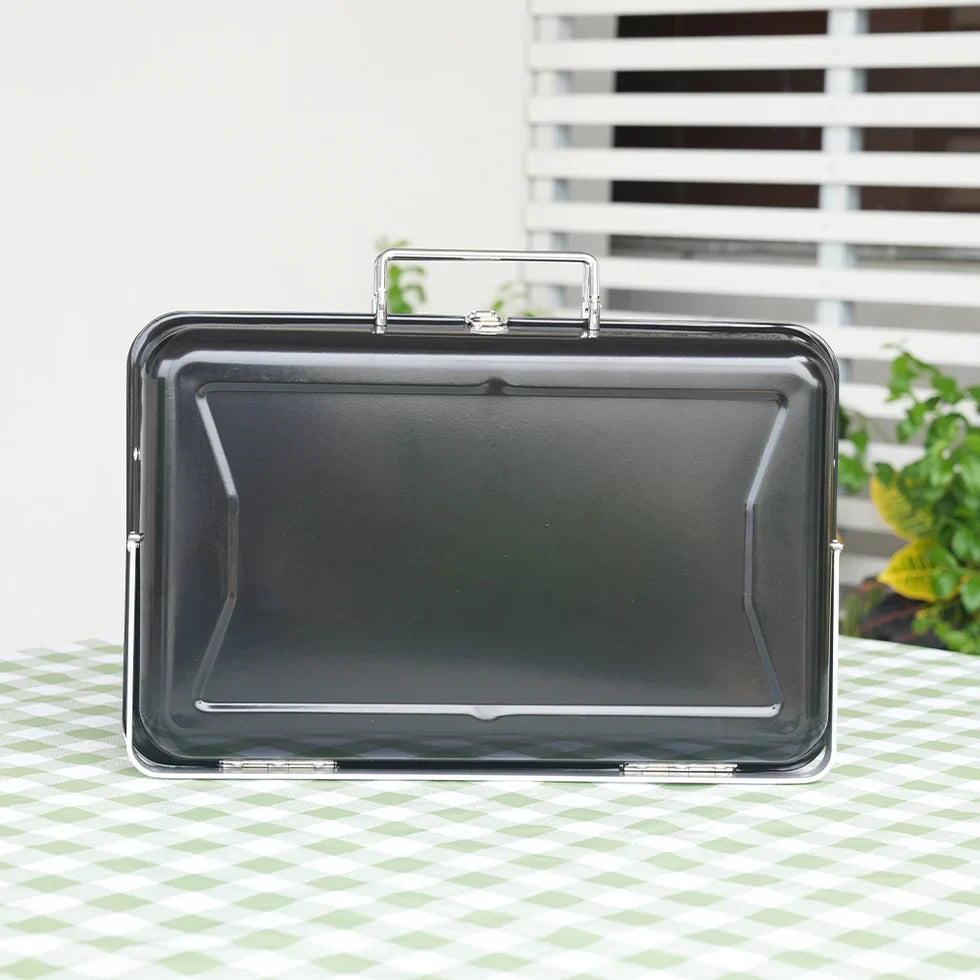 Livara Compact Suitcase Charcoal Grill - Camping & Travel, Briefcase Design