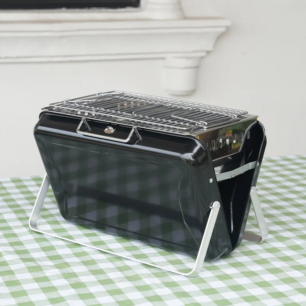 Livara Compact Suitcase Charcoal Grill - Camping & Travel, Briefcase Design