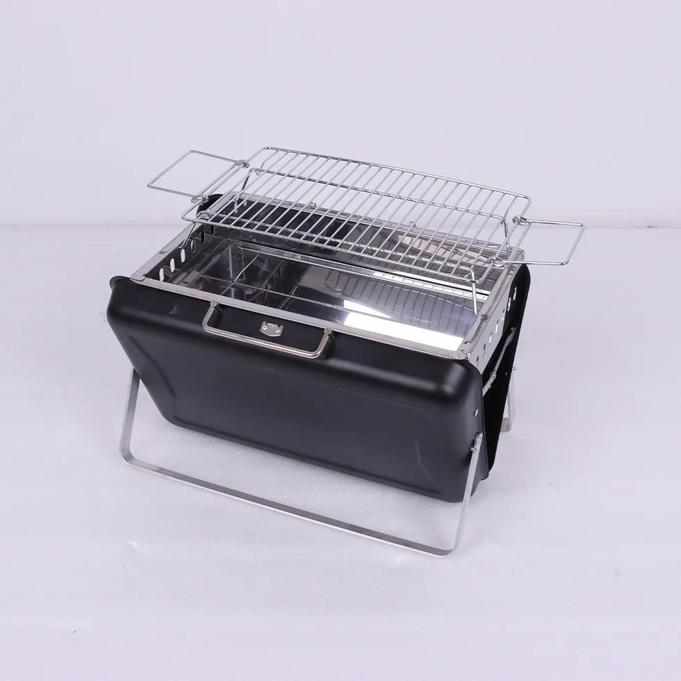 Livara Compact Suitcase Charcoal Grill - Camping & Travel, Briefcase Design