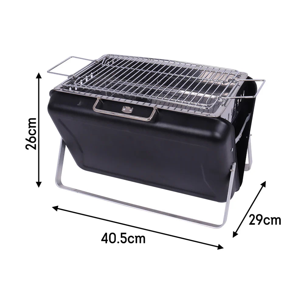 Livara Compact Suitcase Charcoal Grill - Camping & Travel, Briefcase Design