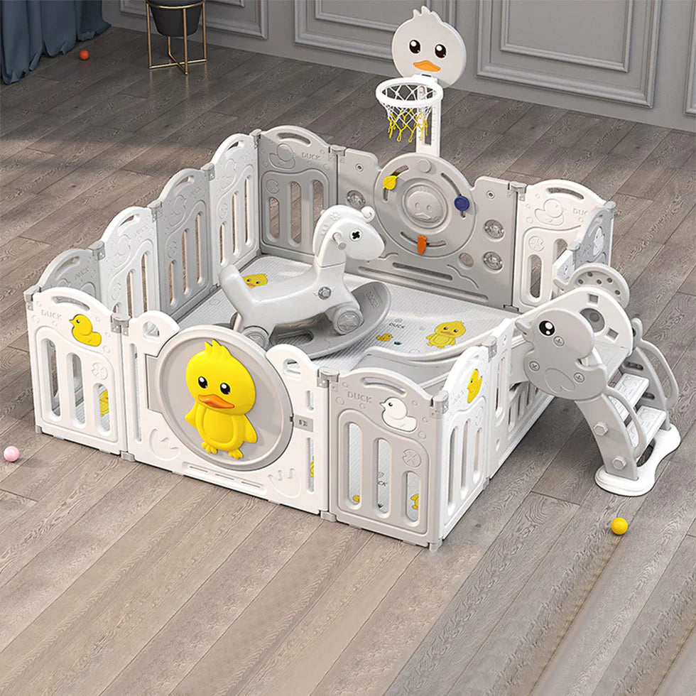 Livara Foldable Modular Children's Playpen - Indoor Play, Activity Centre, Cushioned Mat