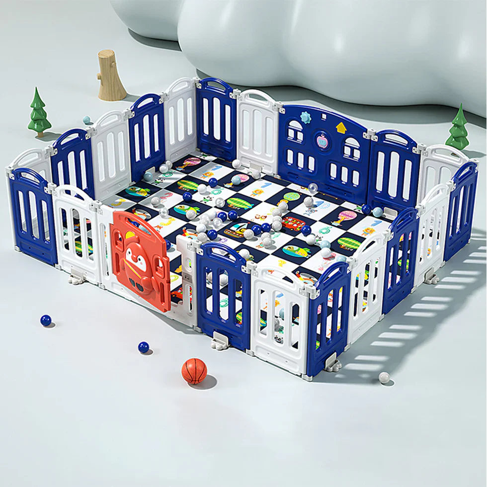 Livara Foldable Children's Playpen - Indoor Play, Cushioned Mat, Rounded Corners
