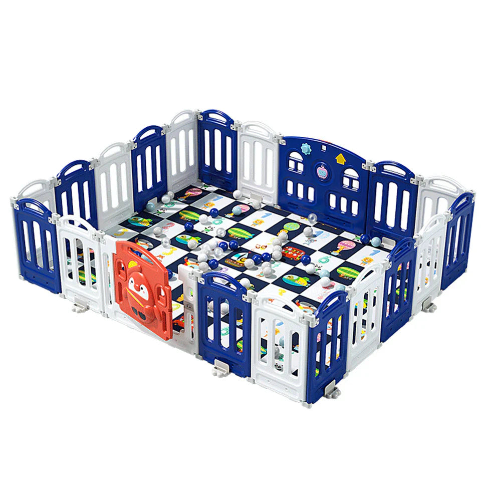 Livara Foldable Children's Playpen - Indoor Play, Cushioned Mat, Rounded Corners