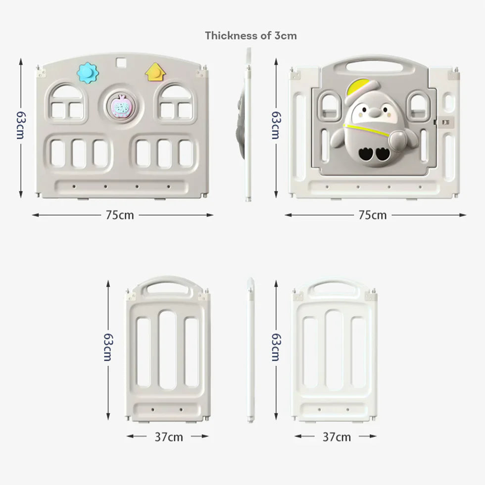 Livara Foldable Children's Playpen - Indoor Play, Cushioned Mat, Rounded Corners