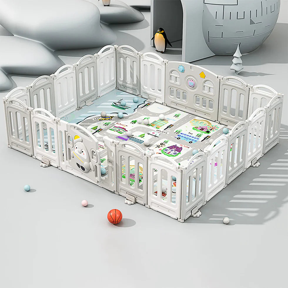 Livara Foldable Children's Playpen - Indoor Play, Cushioned Mat, Rounded Corners