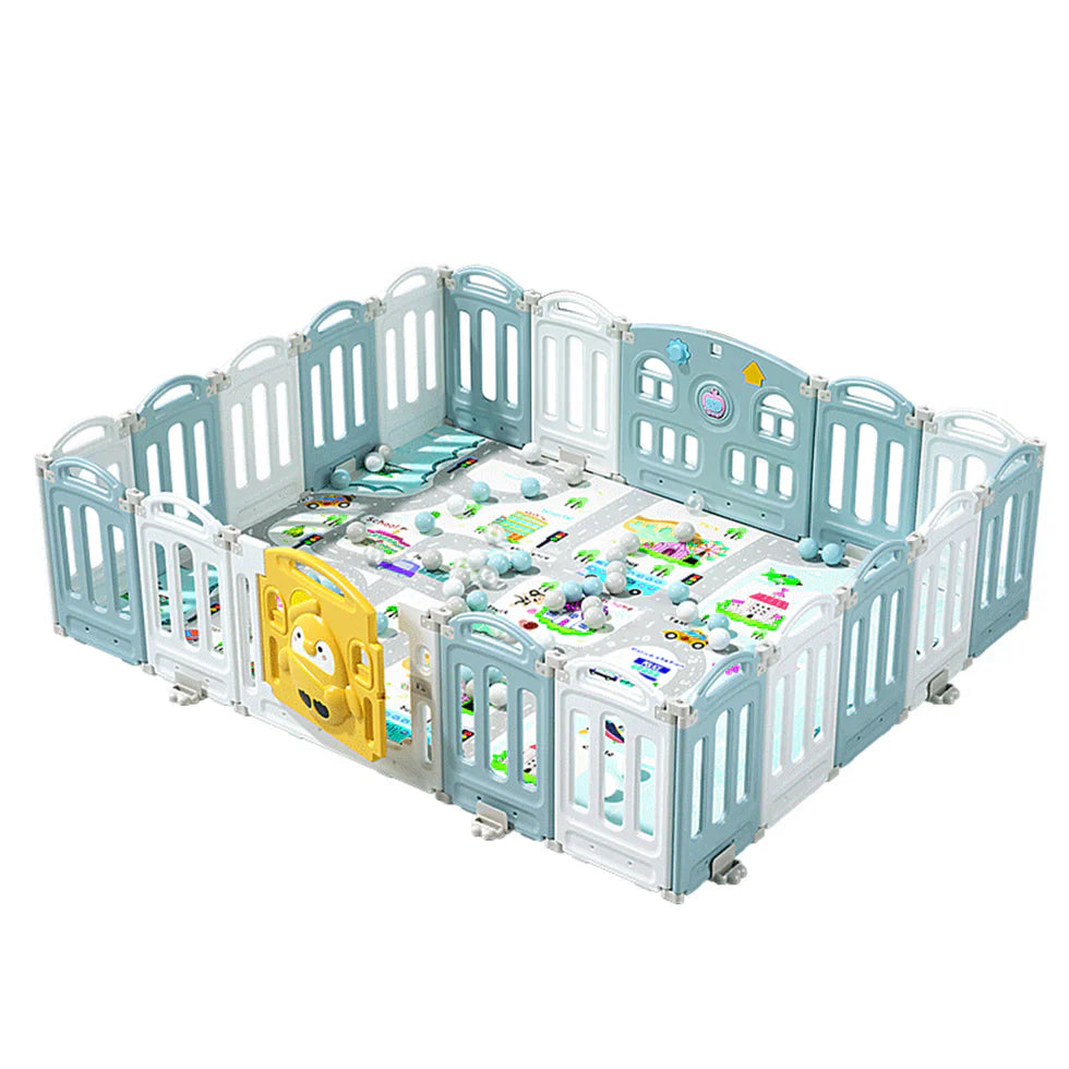 Livara Foldable Children's Playpen - Indoor Play, Cushioned Mat, Rounded Corners