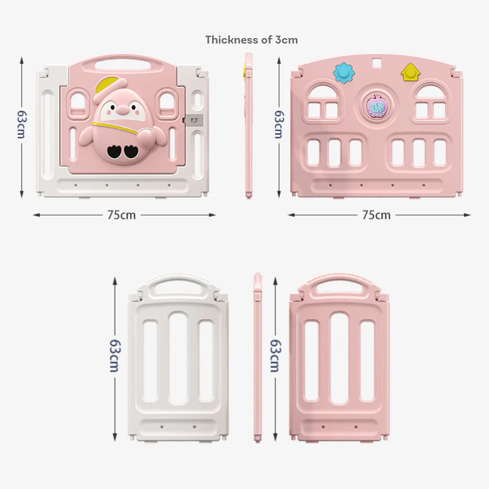 Livara Foldable Children's Playpen - Indoor Play, Cushioned Mat, Rounded Corners