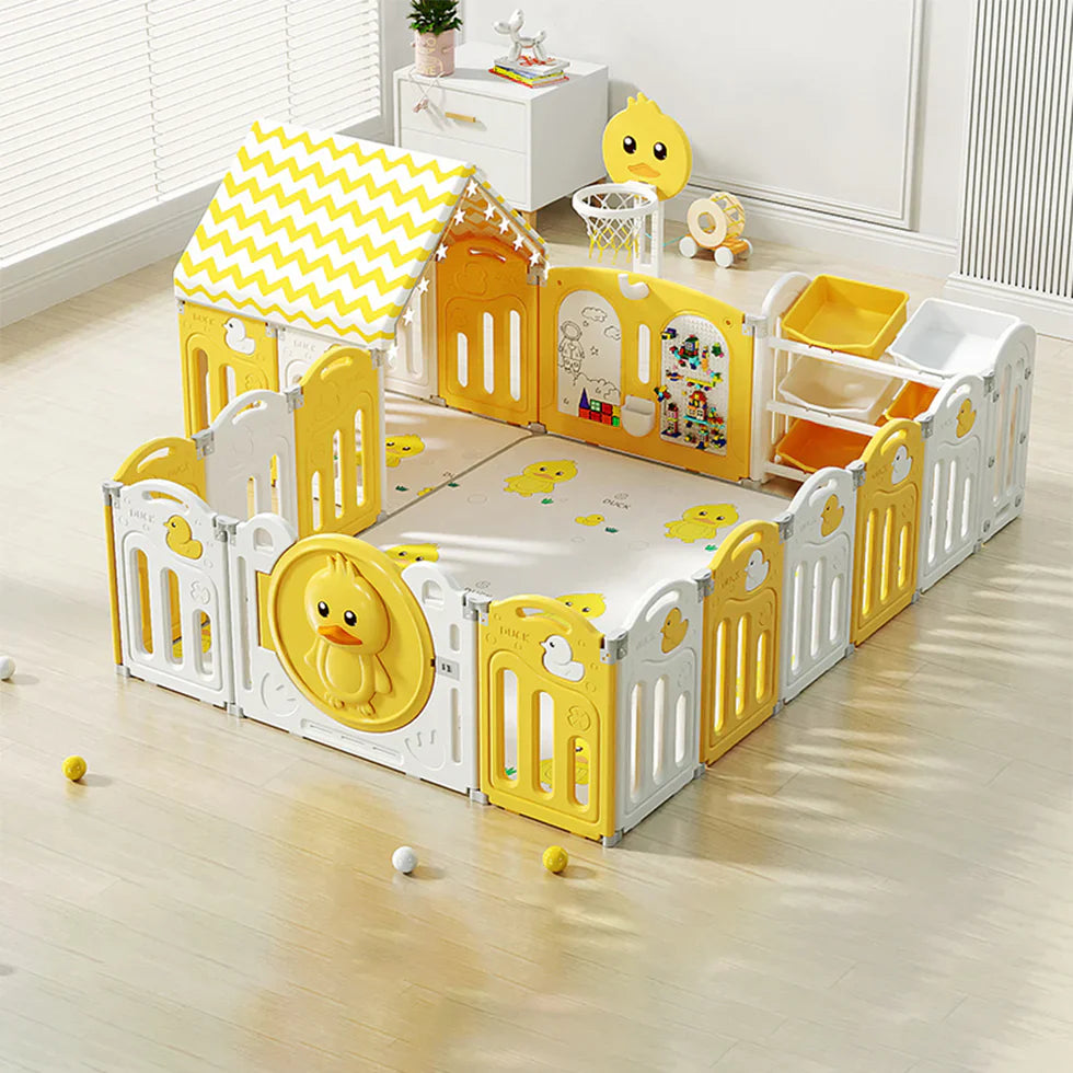 Livara Foldable Modular Children's Playpen - Indoor Play, Activity Centre, Cushioned Mat