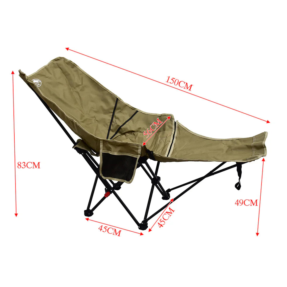 Livara Reinforced Steel Foldable Camping Chair - Camping & Travel, Adjustable Height
