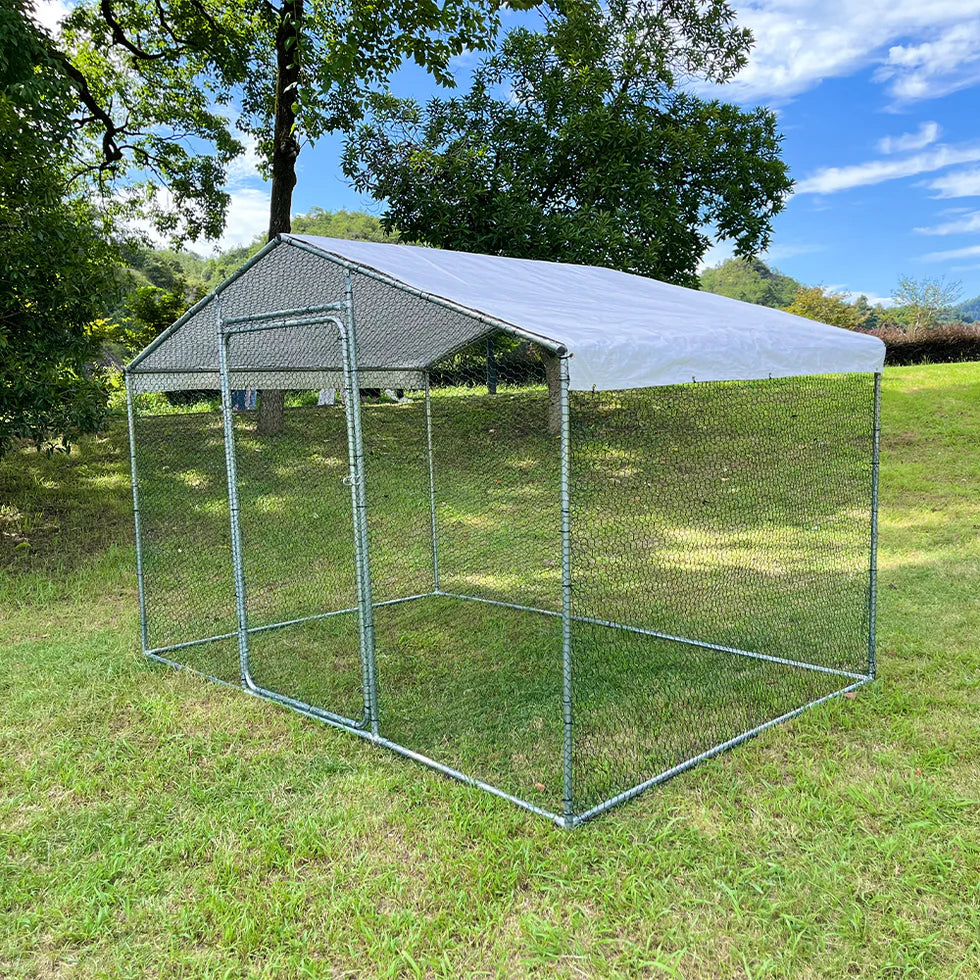 Livara Galvanized Wire Mesh Chicken Run - Indoor & Outdoor, Weather-Resistant Cover