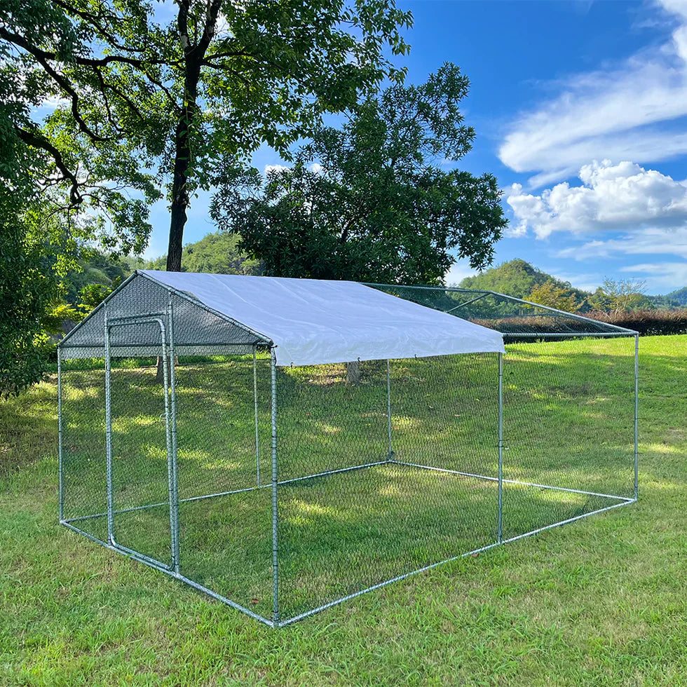 Livara Galvanized Wire Mesh Chicken Run - Indoor & Outdoor, Weather-Resistant Cover