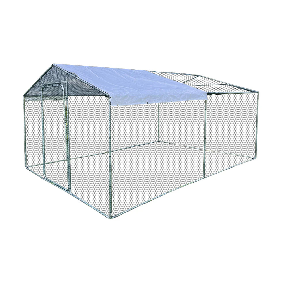 Livara Galvanized Wire Mesh Chicken Run - Indoor & Outdoor, Weather-Resistant Cover