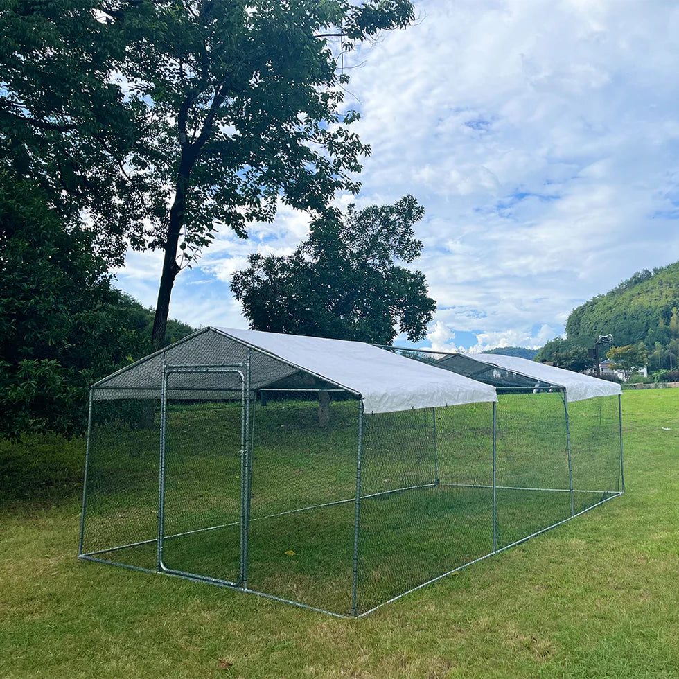 Livara Galvanized Wire Mesh Chicken Run - Indoor & Outdoor, Weather-Resistant Cover