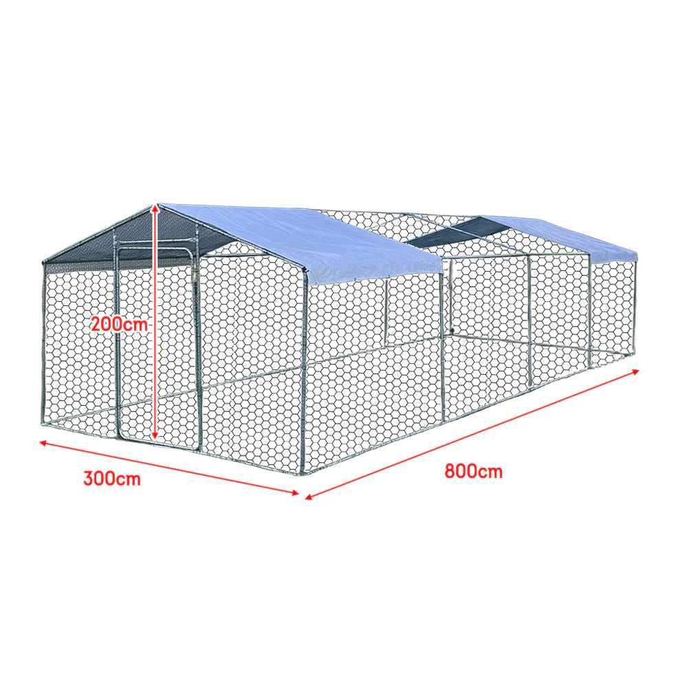Livara Galvanized Wire Mesh Chicken Run - Indoor & Outdoor, Weather-Resistant Cover