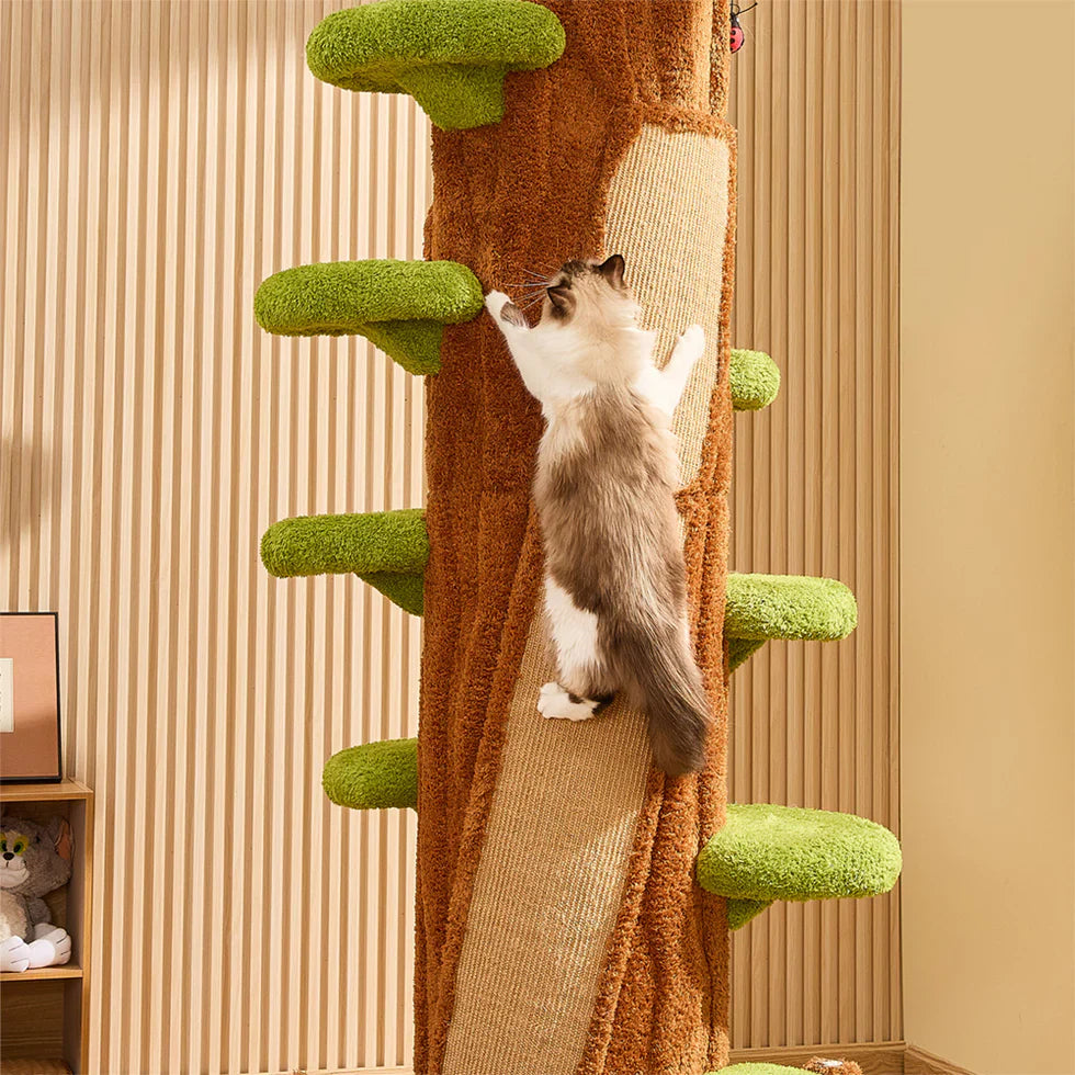 Livara Wooden Tree Hollow Cat Tree Tower - Pet Comfort, Sisal Wrap, Anti-Tip Design