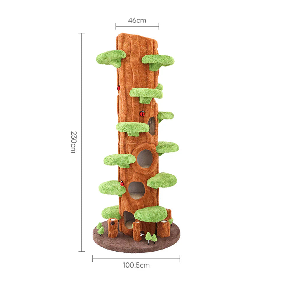Livara Wooden Tree Hollow Cat Tree Tower - Pet Comfort, Sisal Wrap, Anti-Tip Design