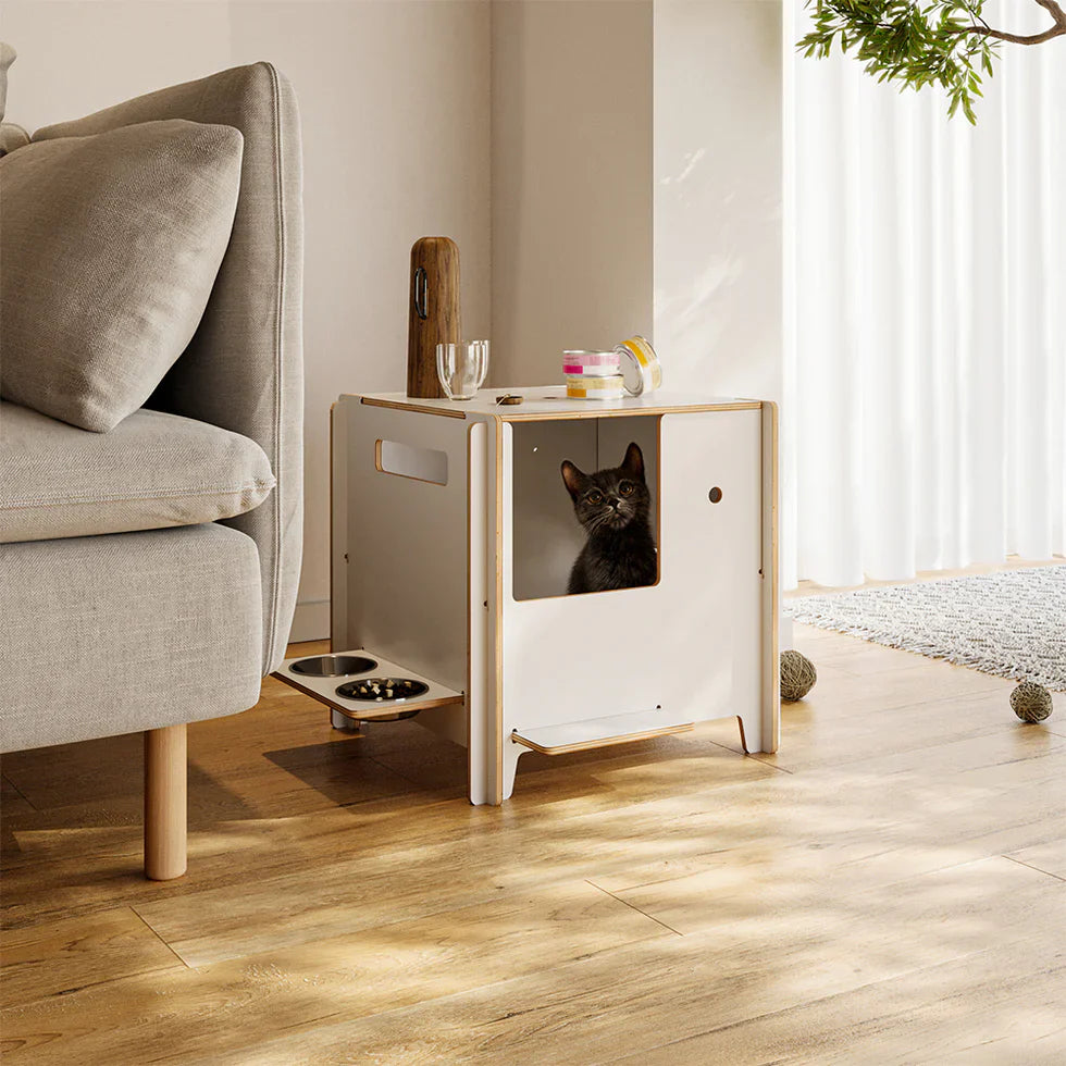 Livara Multilayer Solid Wood Cat Side Table - Apartment Living, Cat Resting Nook