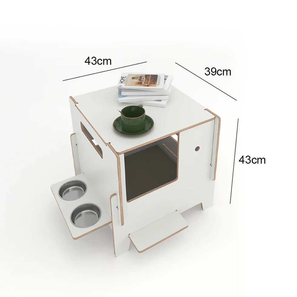 Livara Multilayer Solid Wood Cat Side Table - Apartment Living, Cat Resting Nook