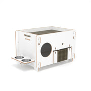 Livara Double-Layer Solid Wood Cat Side Table - Pet Comfort, PVC Litter Box