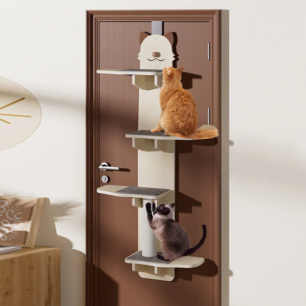 Livara Wall-Mounted Cat Tree Tower - Apartment Living, Sisal Scratching Post, Space-Saving Design