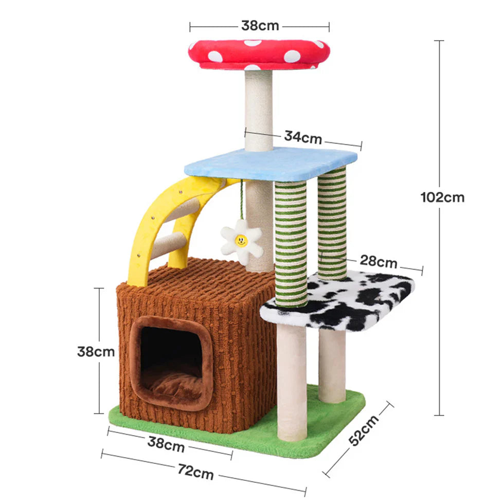 Livara Plush Cat Tree Tower - Pet Comfort, Hideaway Condo, Sisal Scratching Posts