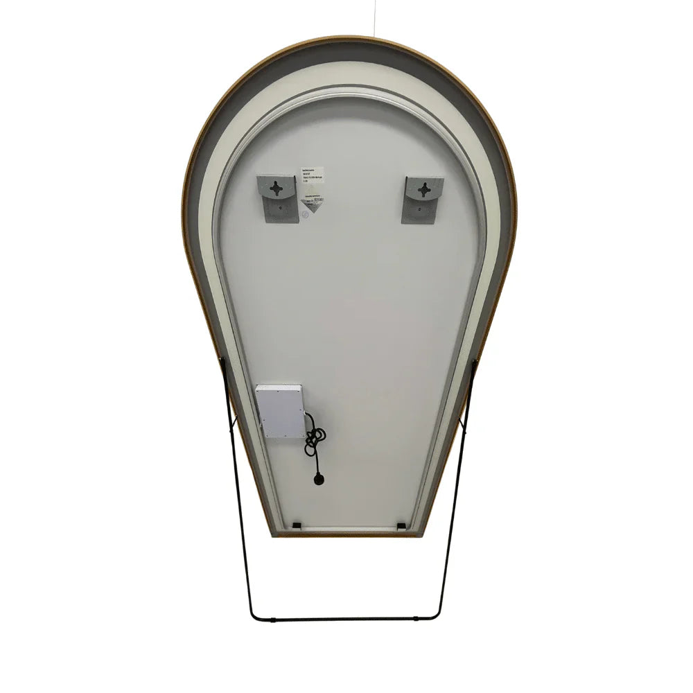 Livara Arched LED Aluminium Full-Length Mirror - Bedroom & Hallway, Gold Frame, Dimmable Lighting
