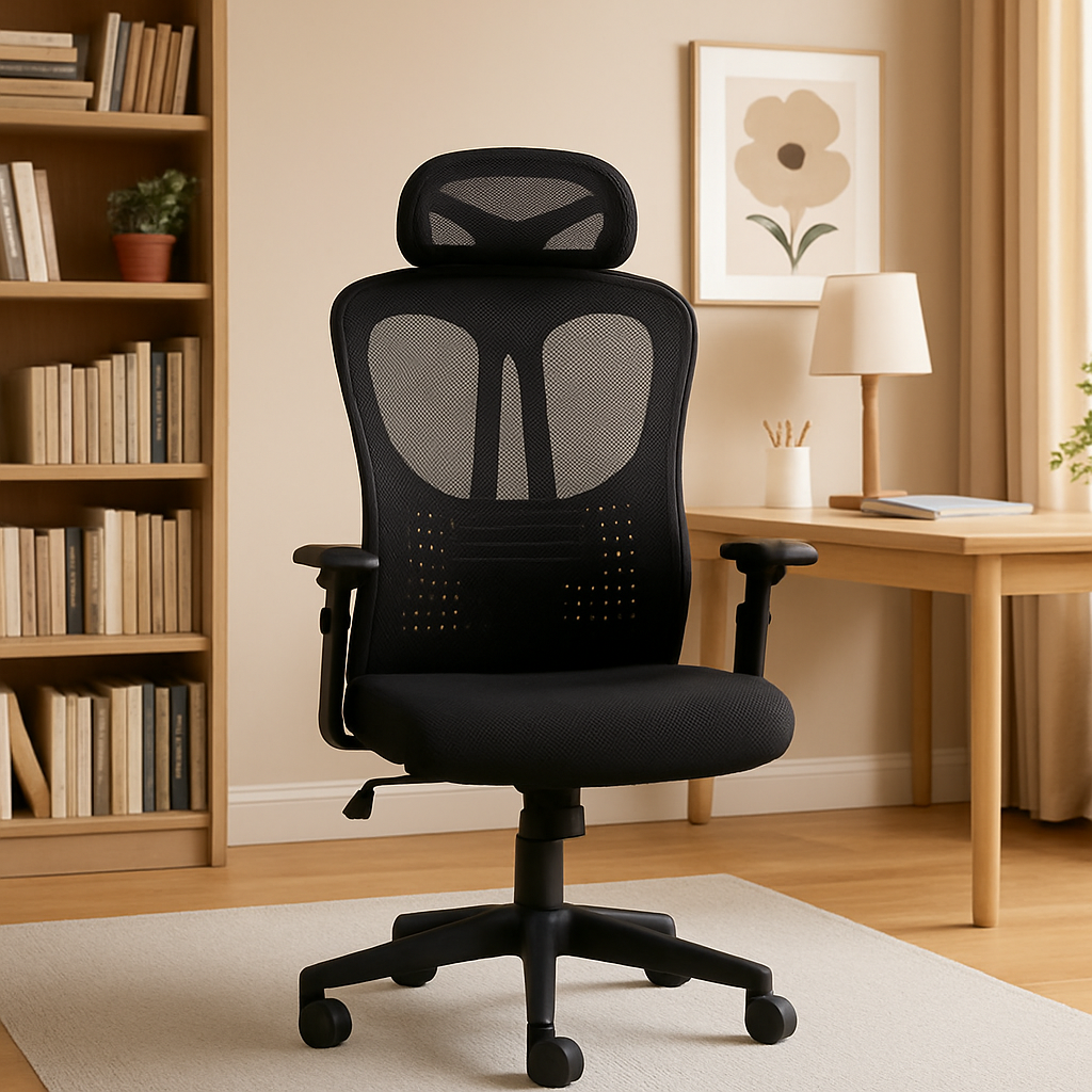 Livara Ergonomic Mesh Office Chair - Home Office, Lumbar Support, Flip-Up Armrests
