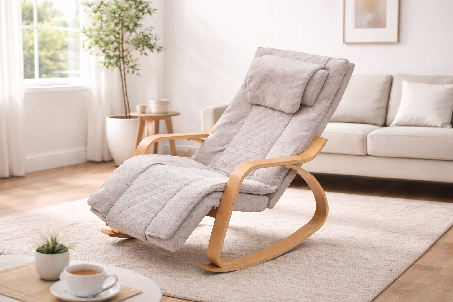 Livara Beechwood Rocking Massage Chair - Daily Comfort, Dual-Core Massage