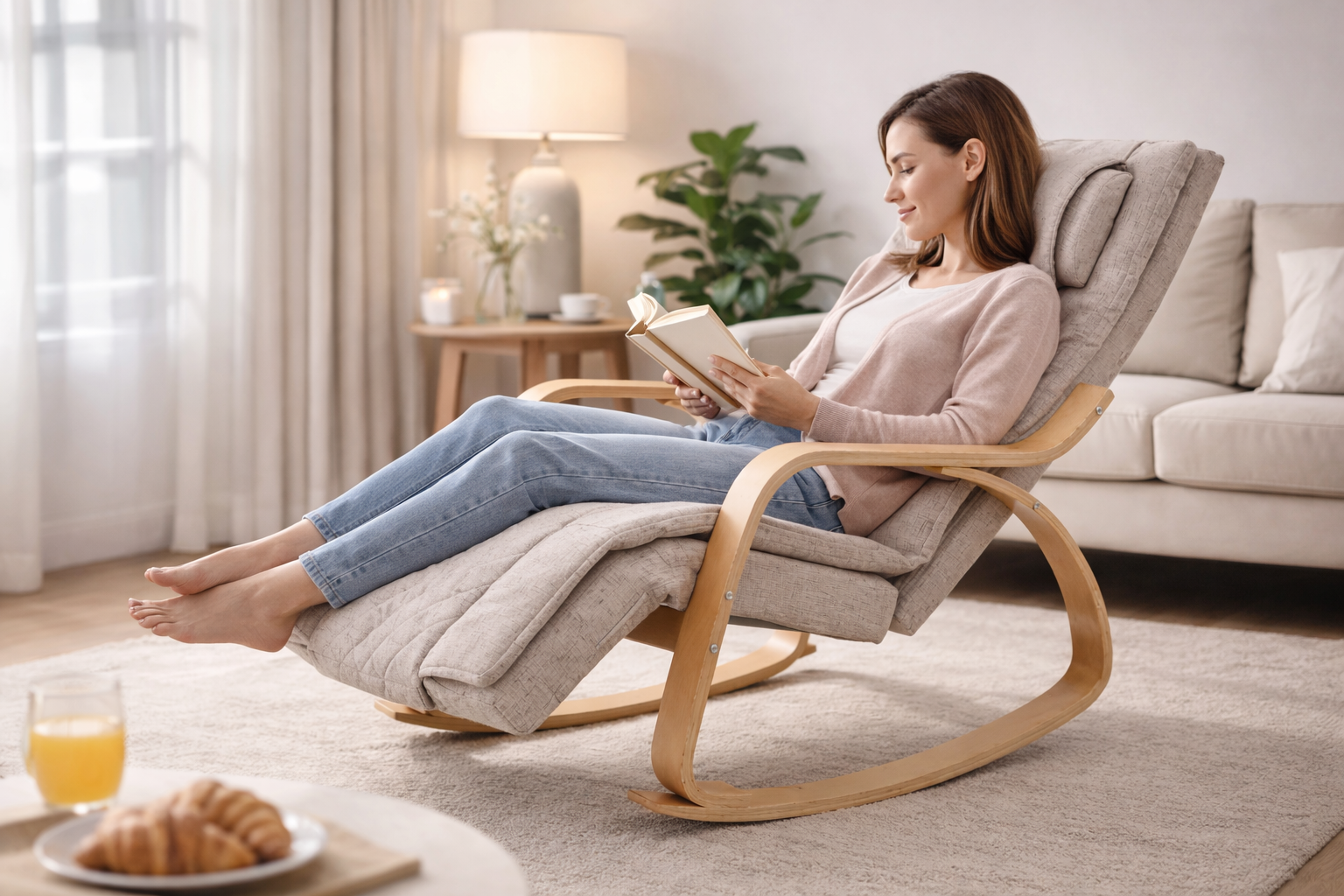 Livara Beechwood Rocking Massage Chair - Daily Comfort, Dual-Core Massage