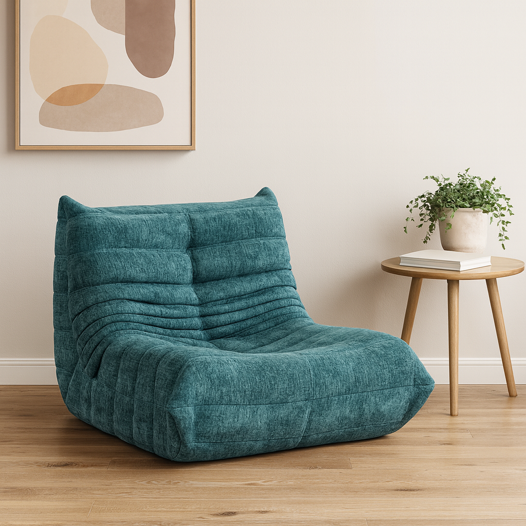 Livara Plush Channel-Tufted Lounge Chair - Modern Living Room, Low-Profile Design