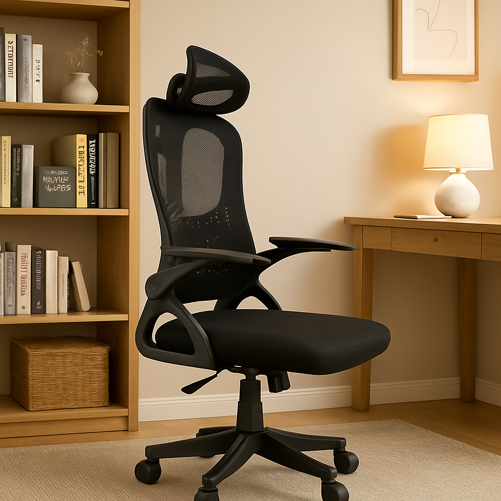 Livara Ergonomic Mesh Office Chair - Home Office, Lumbar Support, Flip-Up Armrests