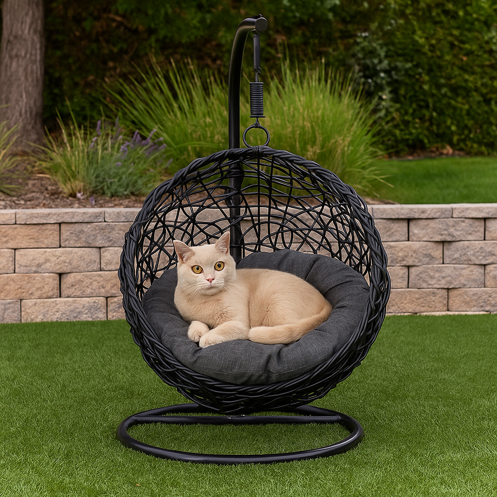 Livara Compact Hanging Egg Chair - Apartment Living, Metal Frame, Waterproof Cushion