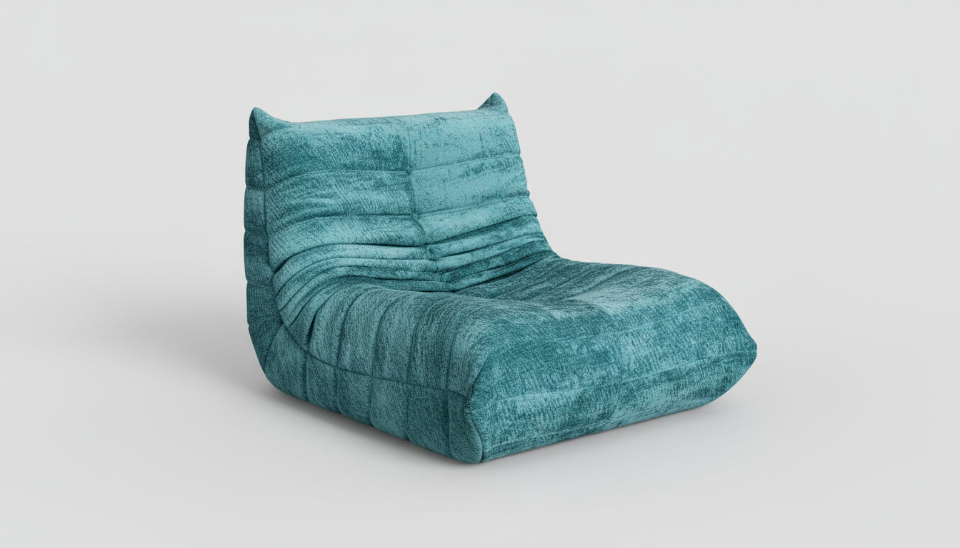 Livara Plush Channel-Tufted Lounge Chair - Modern Living Room, Low-Profile Design