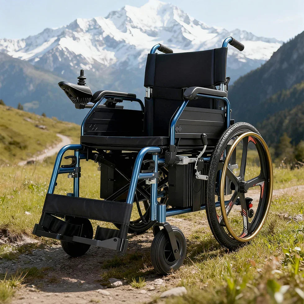 Livara Heavy-Duty Aluminium Electric Wheelchair - Outdoor Mobility, 20km Range, 200kg Capacity