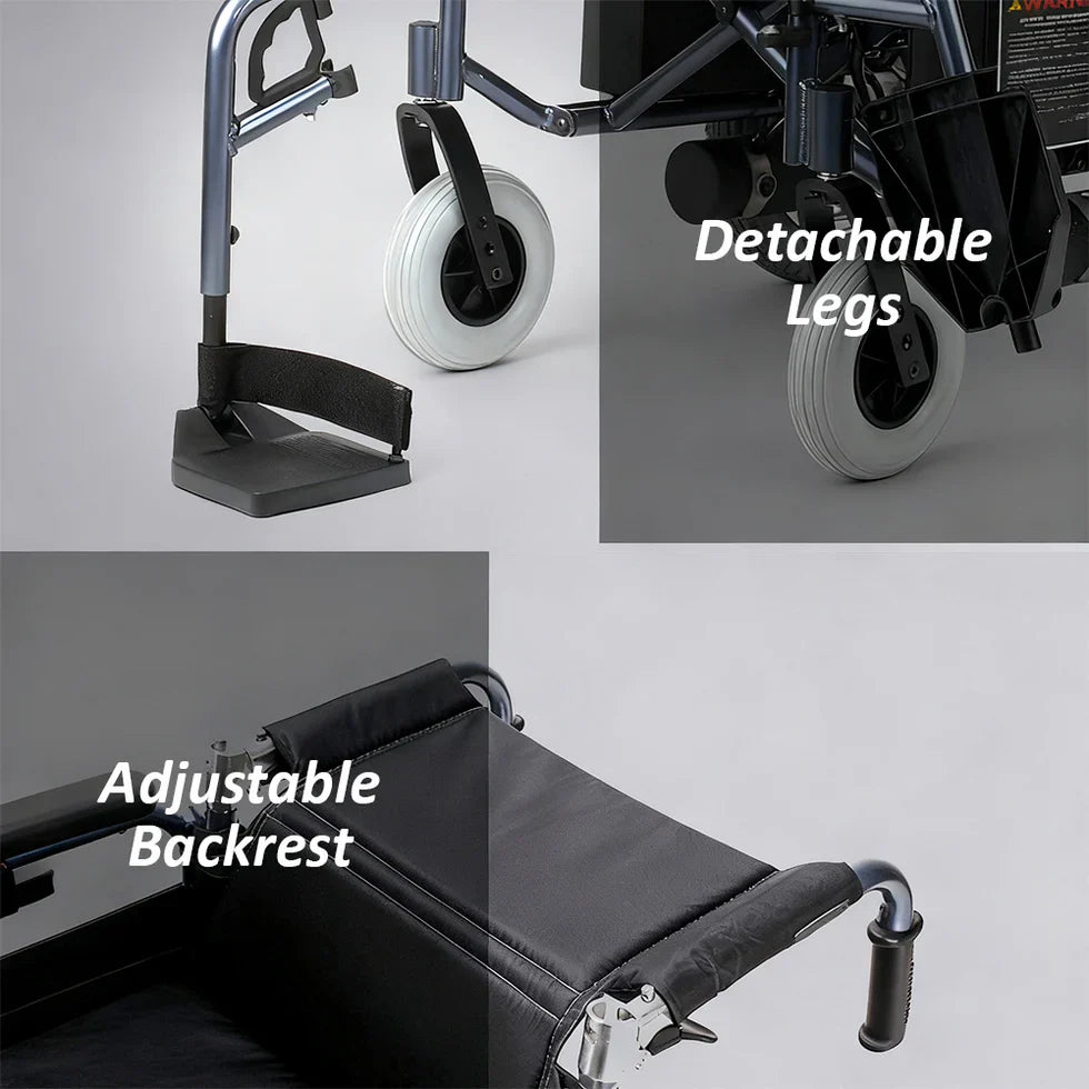 Livara Heavy-Duty Aluminium Electric Wheelchair - Outdoor Mobility, 20km Range, 200kg Capacity