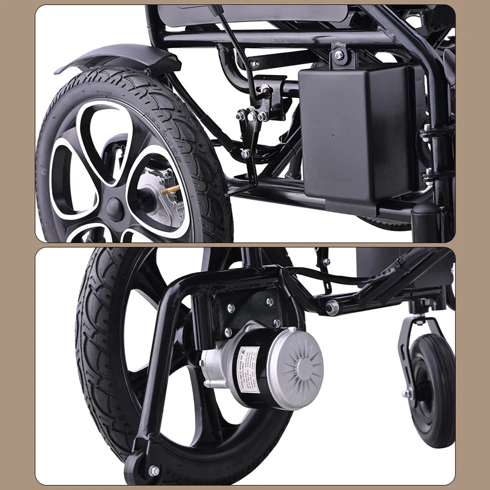 Livara Foldable Lithium Electric Wheelchair - Independent Travel, Dual 250W Motors, Detachable Battery