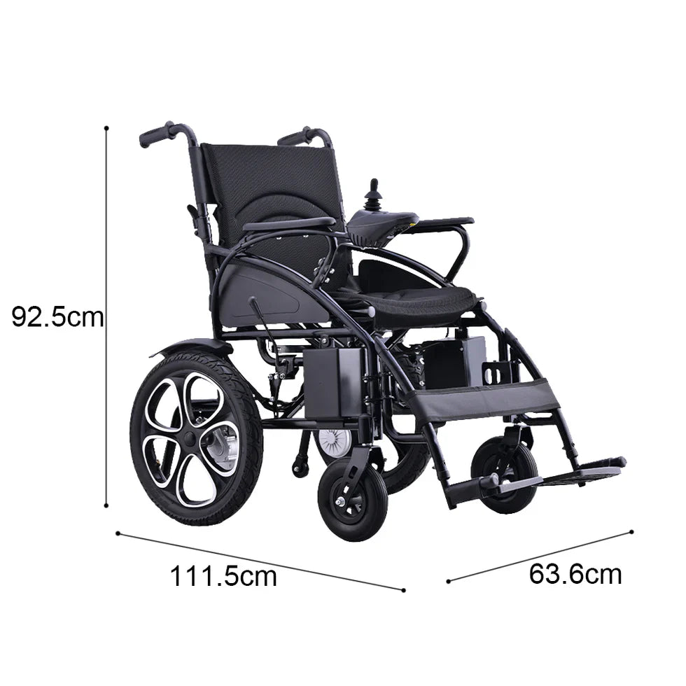 Livara Foldable Lithium Electric Wheelchair - Independent Travel, Dual 250W Motors, Detachable Battery