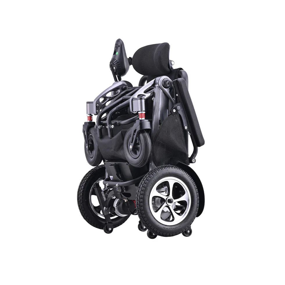 Livara Foldable Aluminium Electric Wheelchair - Compact Travel, Dual 250W Motors, Reclining Backrest
