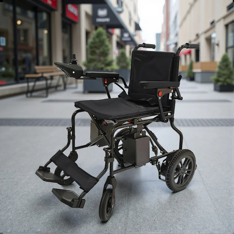 Livara Foldable Dual-Motor Electric Wheelchair - Compact Travel, 200W Motors, 100kg Capacity