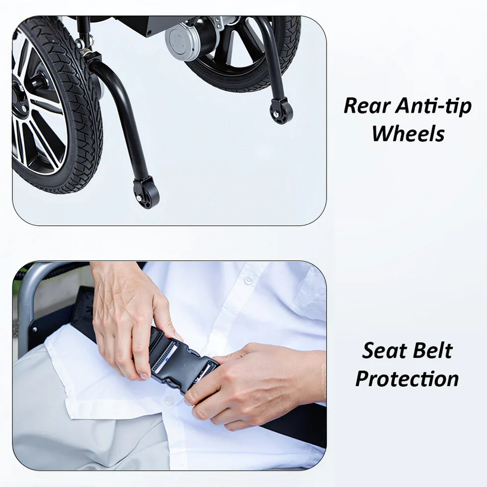 Livara Foldable Dual-Motor Electric Wheelchair - Daily Mobility, 12Ah Battery, 15km Range