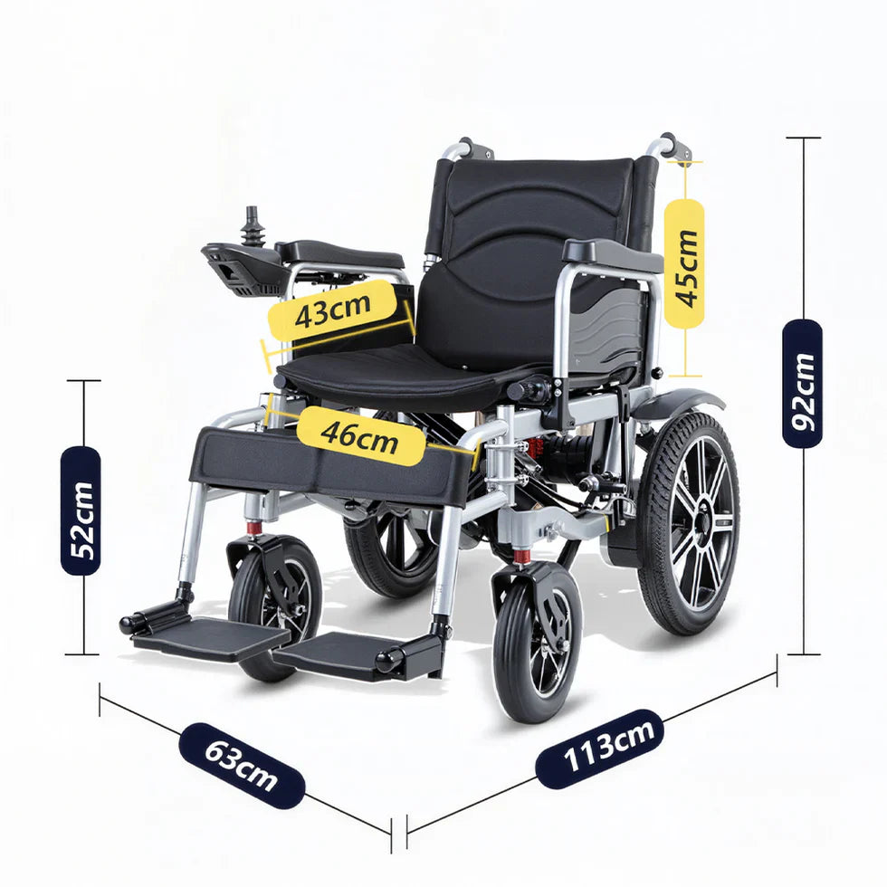 Livara Foldable Dual-Motor Electric Wheelchair - Daily Mobility, 12Ah Battery, 15km Range